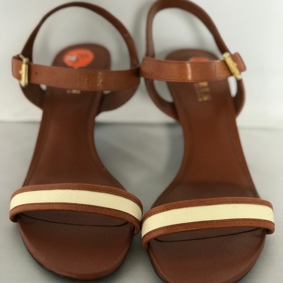 Ralph Loren open toe heels - Picture 2 of 5